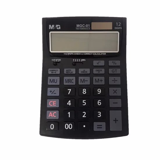 M&Amp;Amp;G Desktop Calculator Mgc-01 Adg9875911 – 12-Digit Display, 112 Steps Check &Amp;Amp; Correct, Dual Power - Image 1